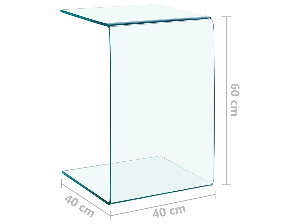 Table d'appoint 40x40x60 cm Verre trempé