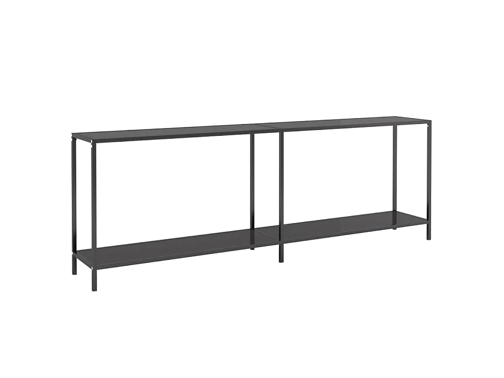 Table console Noir 220x35x75,5 cm Verre trempé