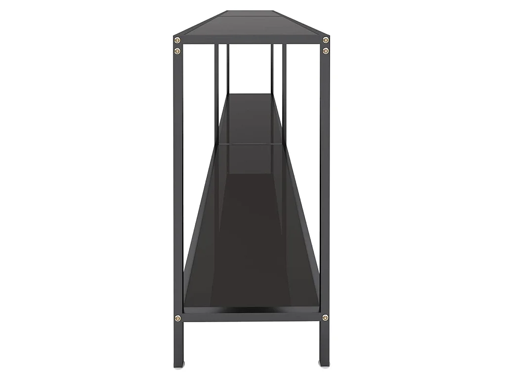 Table console Noir 220x35x75,5 cm Verre trempé