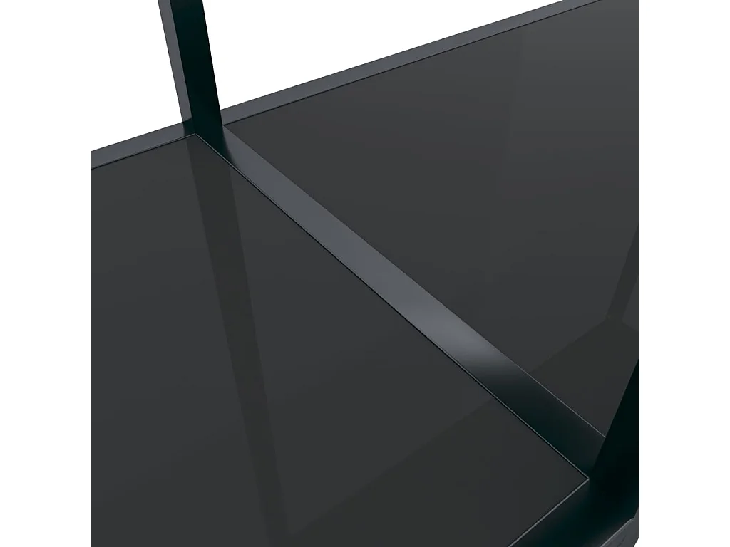 Table console Noir 220x35x75,5 cm Verre trempé