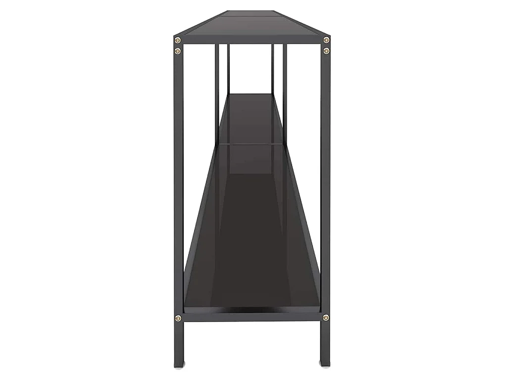 Table console Noir 220x35x75,5 cm Verre trempé