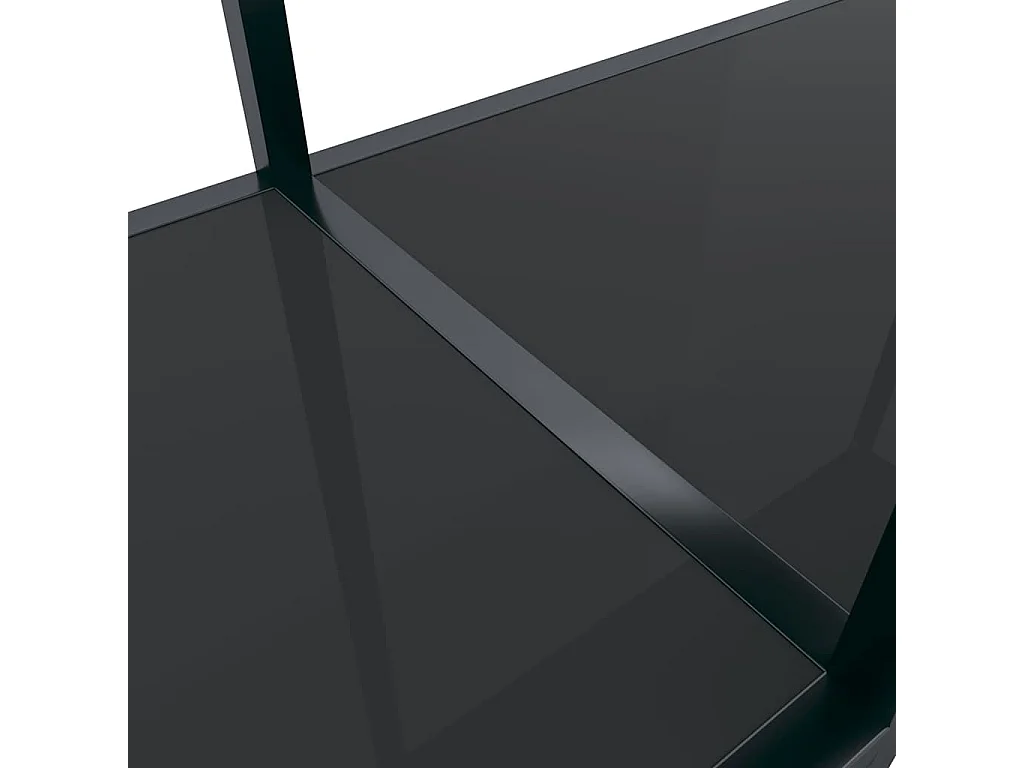 Table console Noir 220x35x75,5 cm Verre trempé