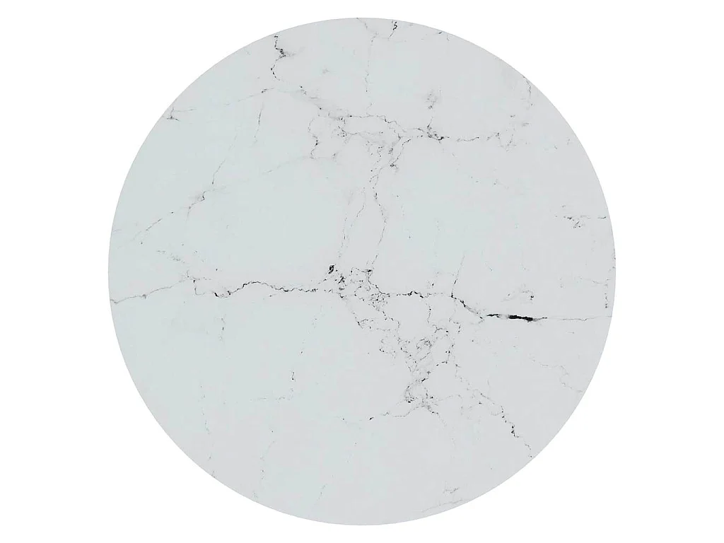 Bijzettafel 45 cm gehard glas goudkleurig en witmarmer
