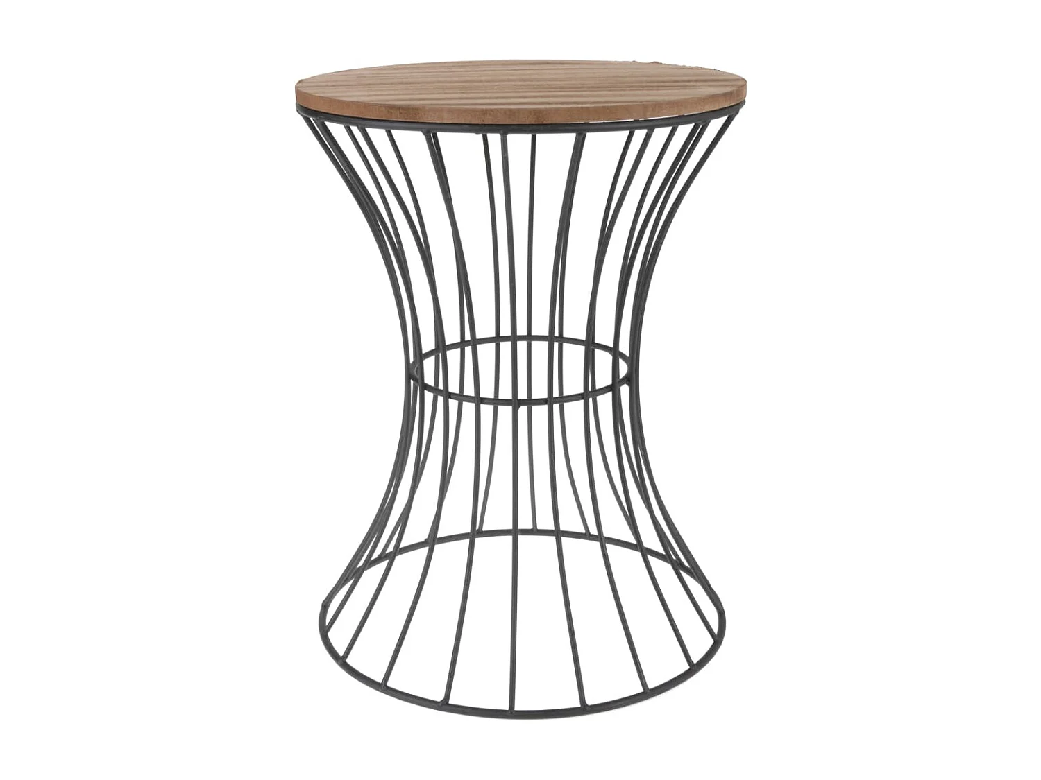 Mesa auxiliar de metal beige