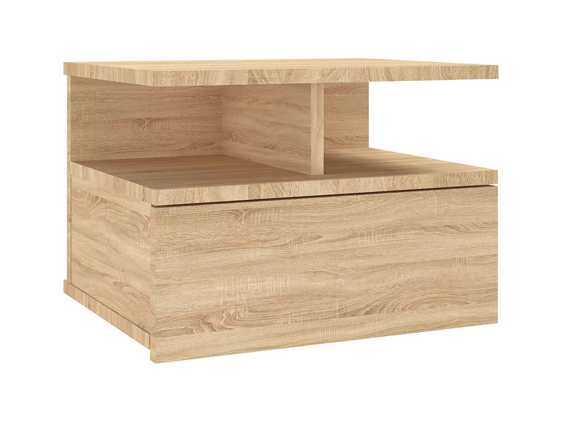 Nachtkastje zwevend 40x31x27cm bewerkt hout sonoma eikenkleurig