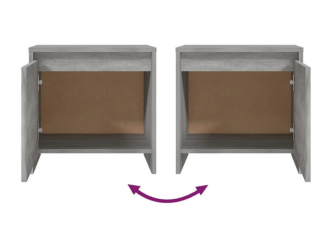 Mesa cabeceira 45x34x44,5cm derivados madeira sonoma cinza