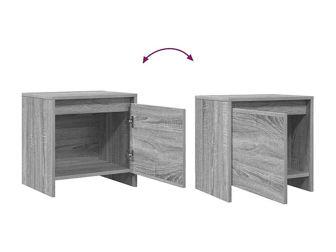 Table de chevet Sonoma gris 45x34x44,5 cm bois d'ingénierie