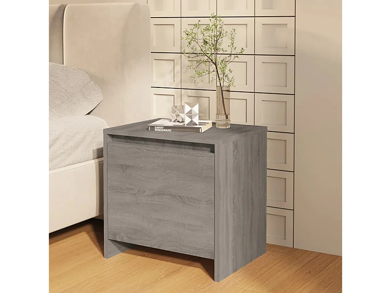 Mesa cabeceira 45x34x44,5cm derivados madeira sonoma cinza