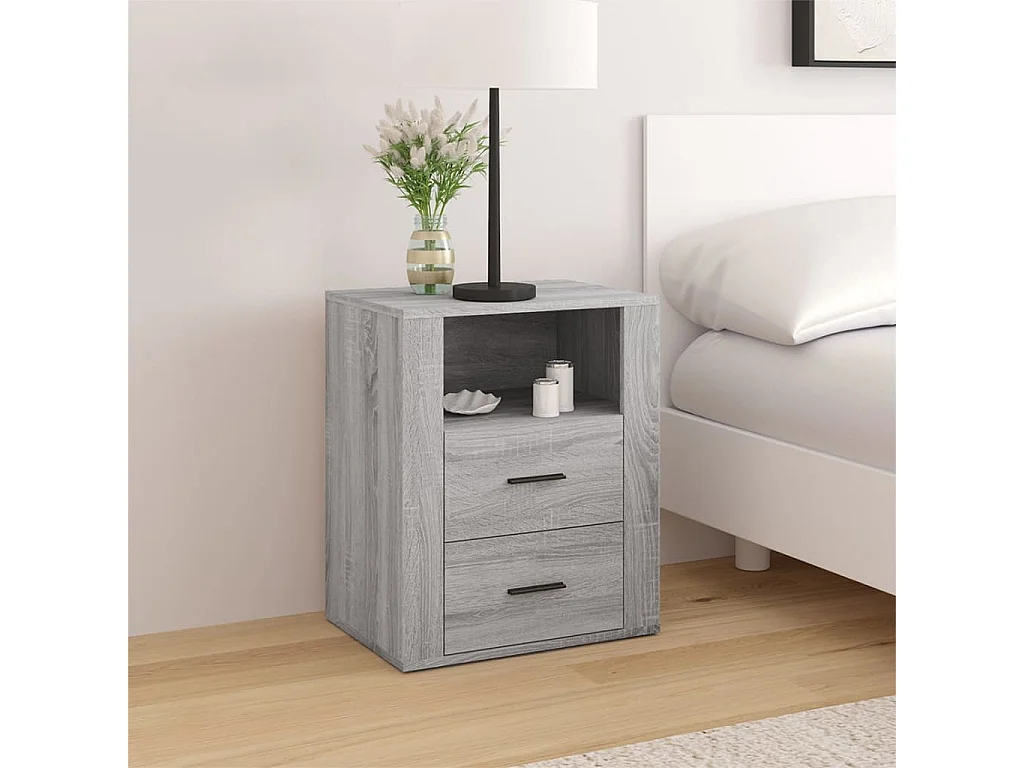Table de chevet Sonoma gris 50x36x60 cm Bois d'ingénierie