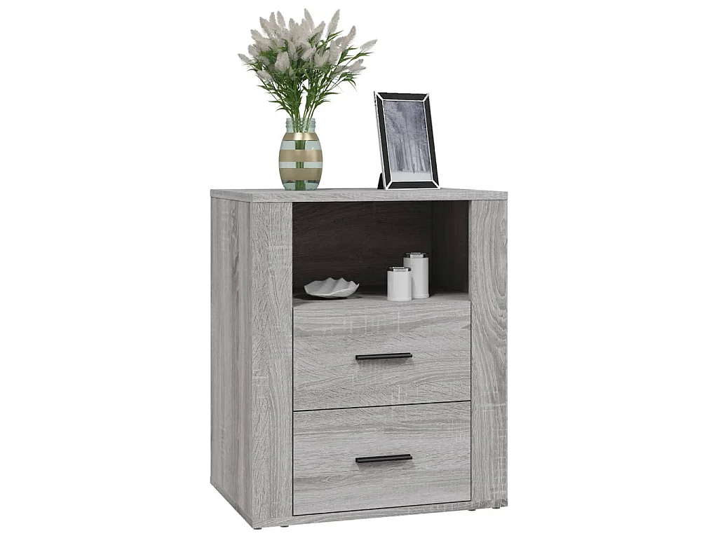Table de chevet Sonoma gris 50x36x60 cm Bois d'ingénierie