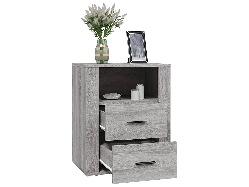 Table de chevet Sonoma gris 50x36x60 cm Bois d'ingénierie