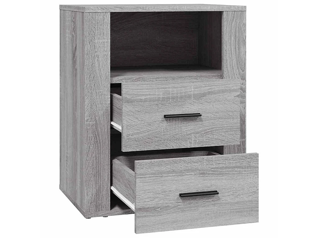 Nachtkastje 50x36x60 cm bewerkt hout grijs sonoma eikenkleurig
