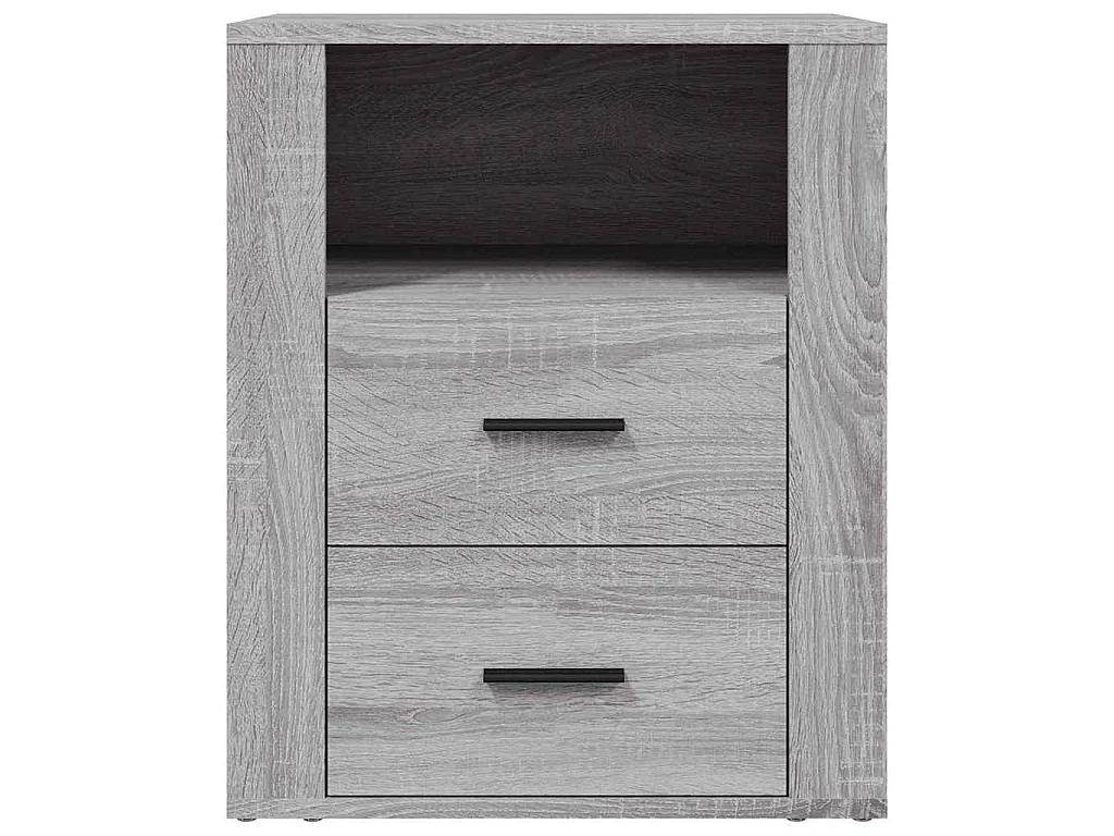 Nachtkastje 50x36x60 cm bewerkt hout grijs sonoma eikenkleurig