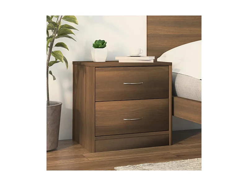 Table de chevet chêne marron 40x30x40 cm bois d'ingénierie