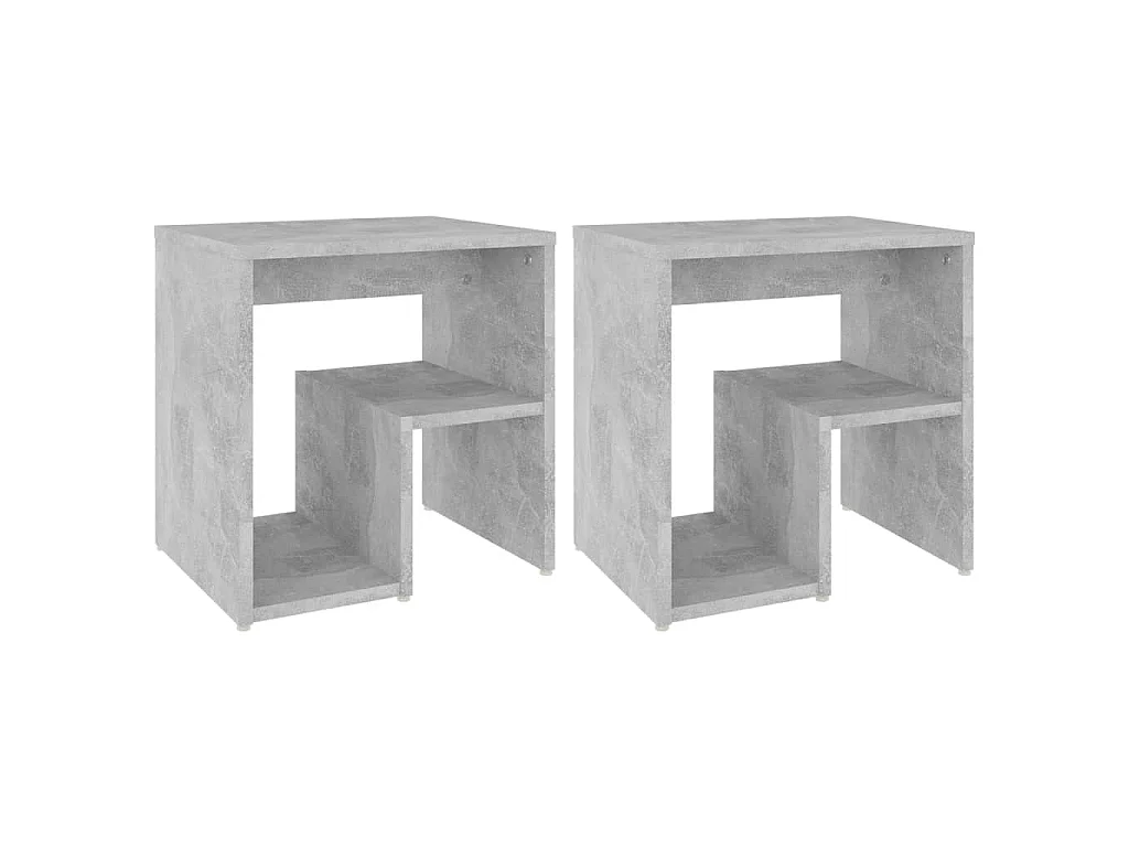Comodini 2 pz Grigio Cemento 40x30x40 cm in Legno Multistrato