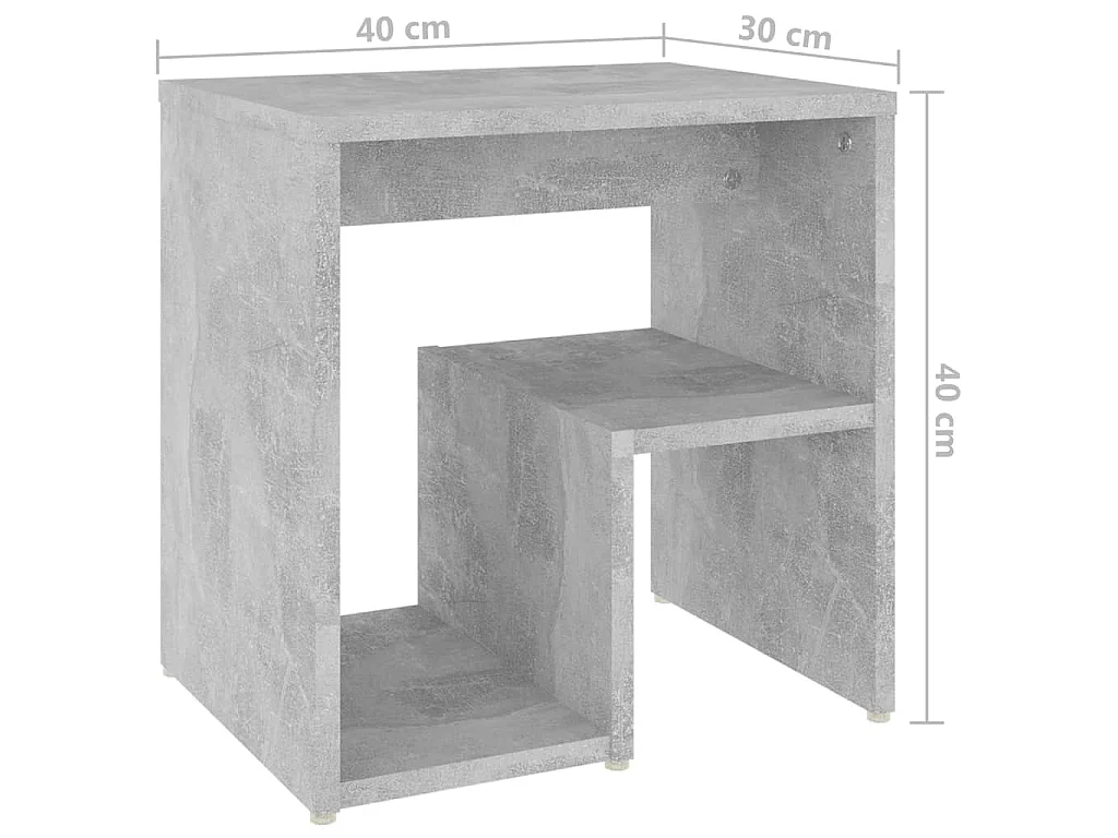 Comodini 2 pz Grigio Cemento 40x30x40 cm in Legno Multistrato