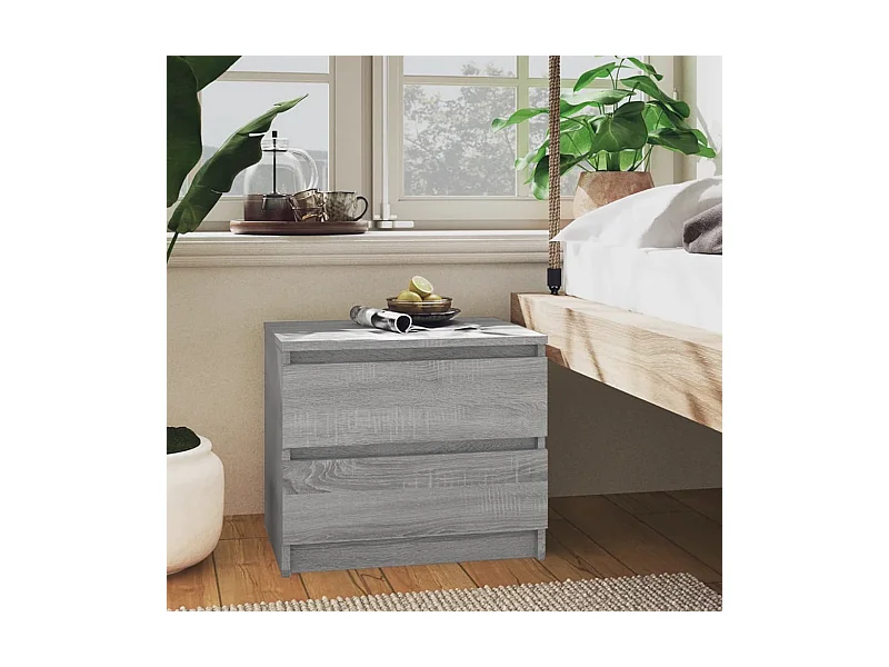 Table de chevet Sonoma gris 50x39x43,5 cm Bois d'ingénierie