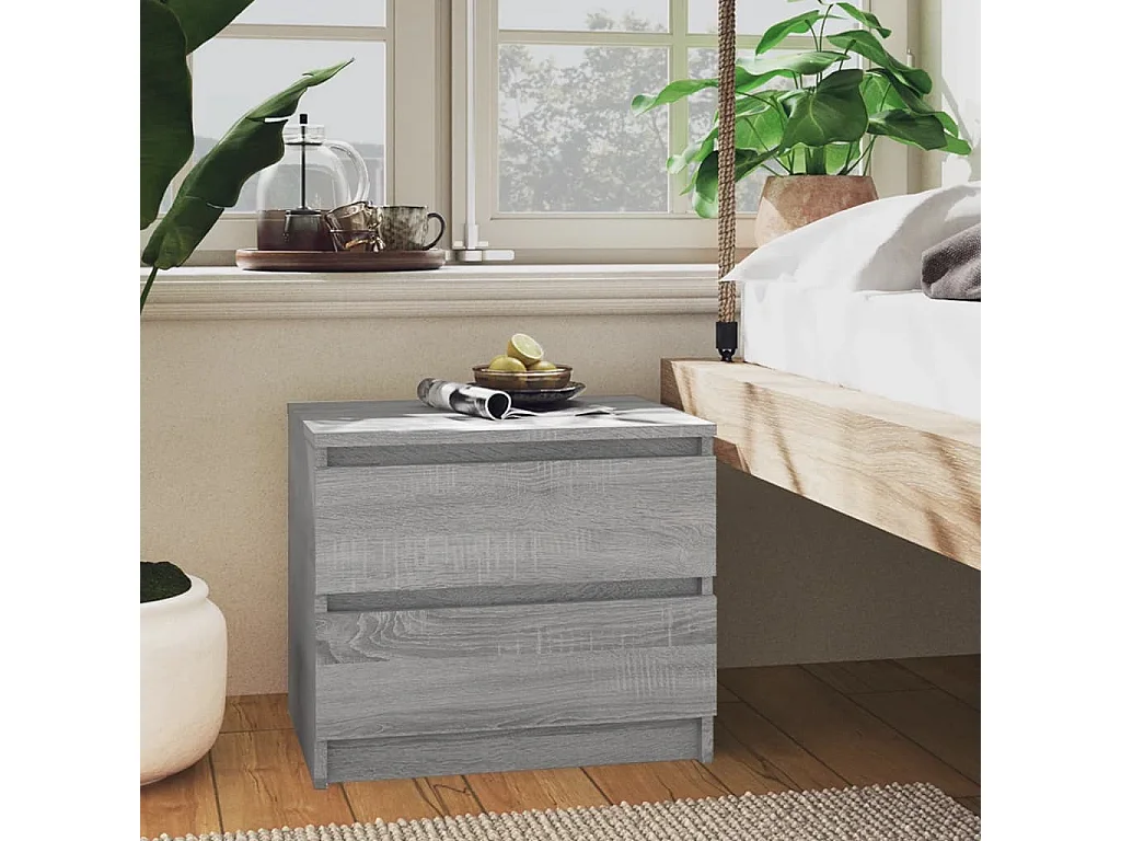 Nachttisch Grau Sonoma 50x39x43,5 cm Holzwerkstoff