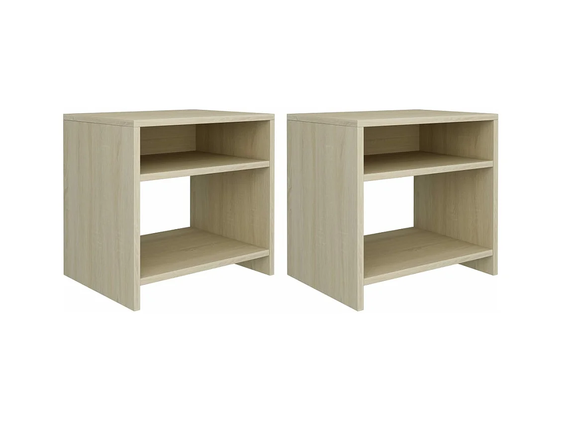 Nachtkastjes 2 st 40x30x40 cm bewerkt hout sonoma eikenkleurig