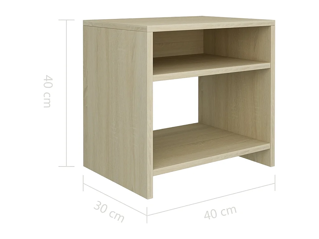 Mesitas de noche 2 uds contrachapado roble sonoma 40x30x39 cm