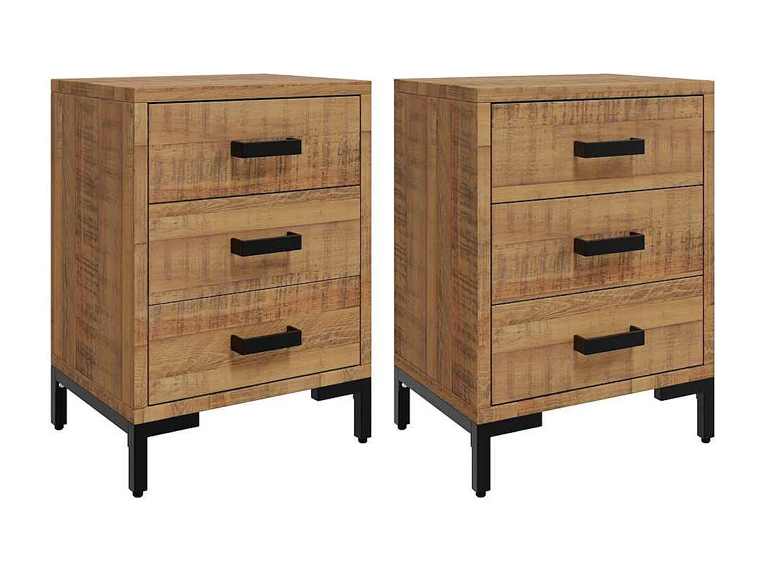 Tables de chevet 2 pcs 40x30x55 cm Bois de pin massif