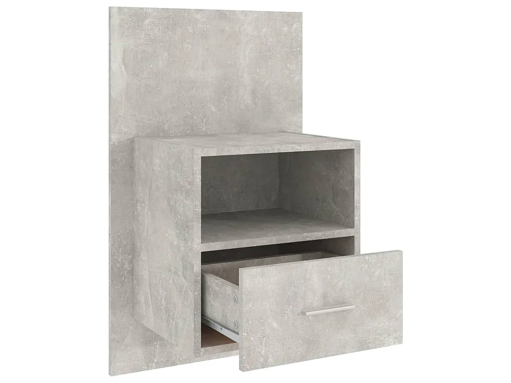 Comodini a Muro 2 pz Grigio Cemento