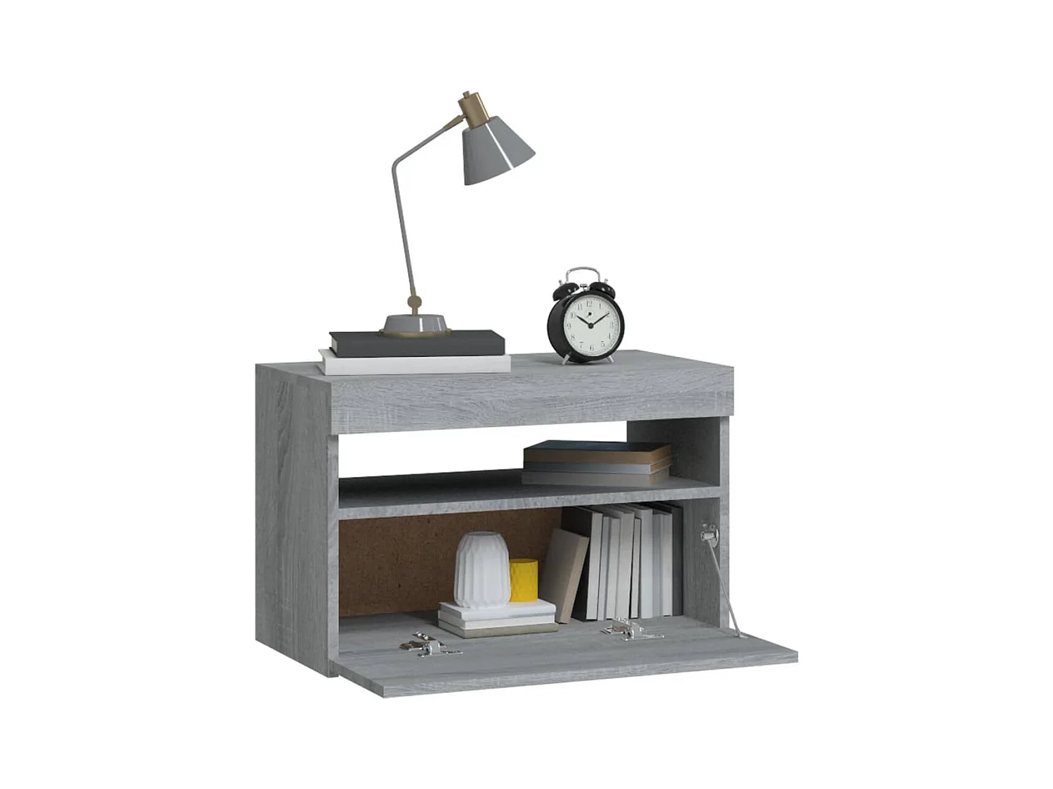 Table de chevet avec lumières LED Sonoma gris 60x35x40 cm