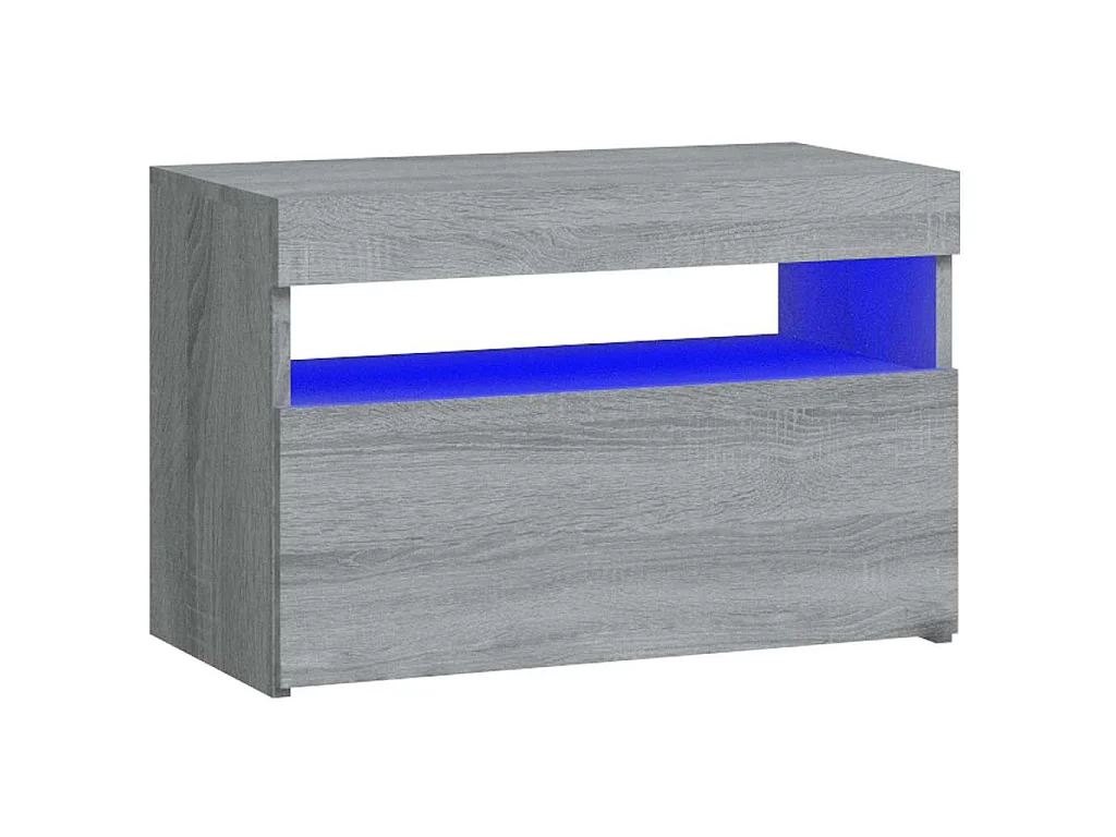 Nachtkastje met LED-verlichting 60x35x40 cm grijs sonoma eiken