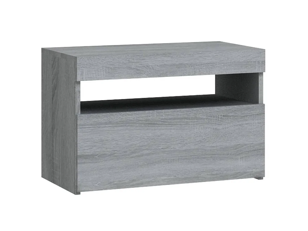 Nachtkastje met LED-verlichting 60x35x40 cm grijs sonoma eiken