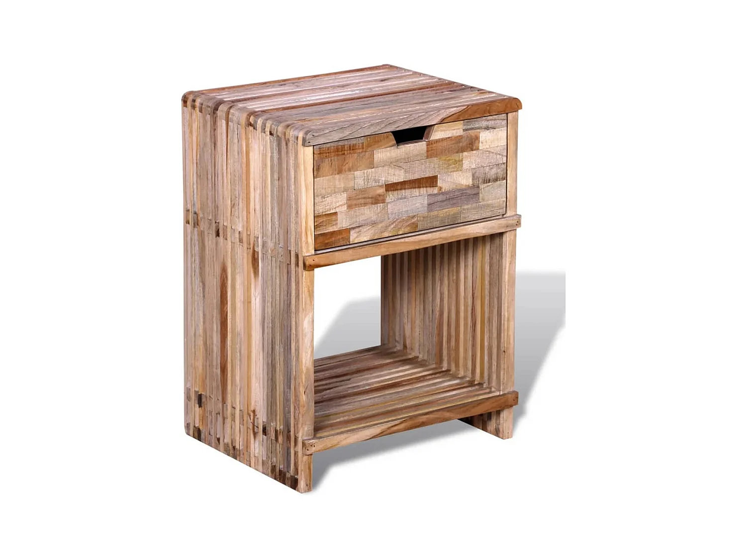 Table de chevet avec tiroir Bois de teck recyclé