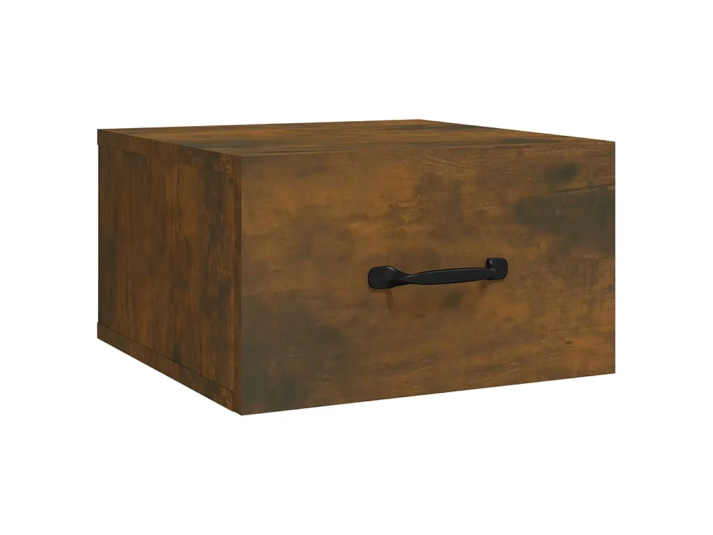 Table de chevet murale Chêne fumé 35x35x20 cm