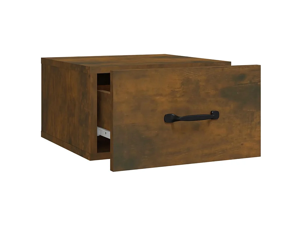Table de chevet murale Chêne fumé 35x35x20 cm