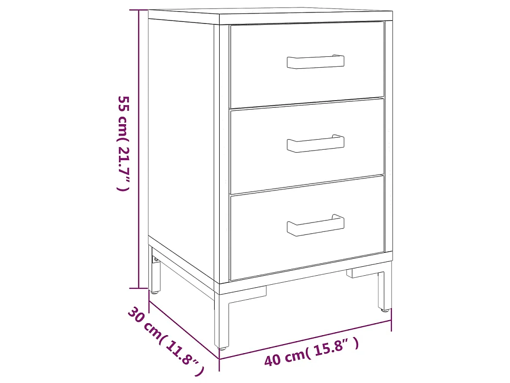 Table de chevet Marron 40x30x55 cm Bois de pin massif