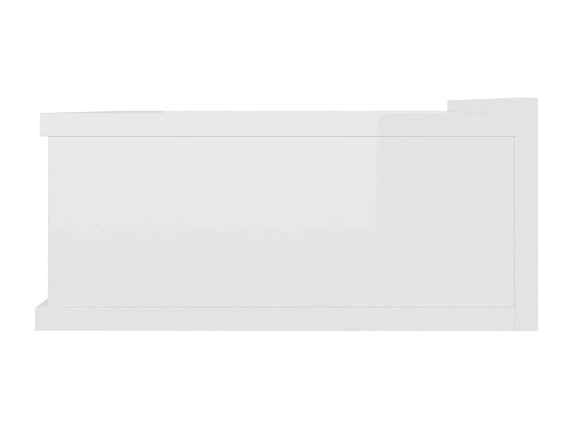 Table de chevet flottante Blanc brillant Bois d'ingénierie