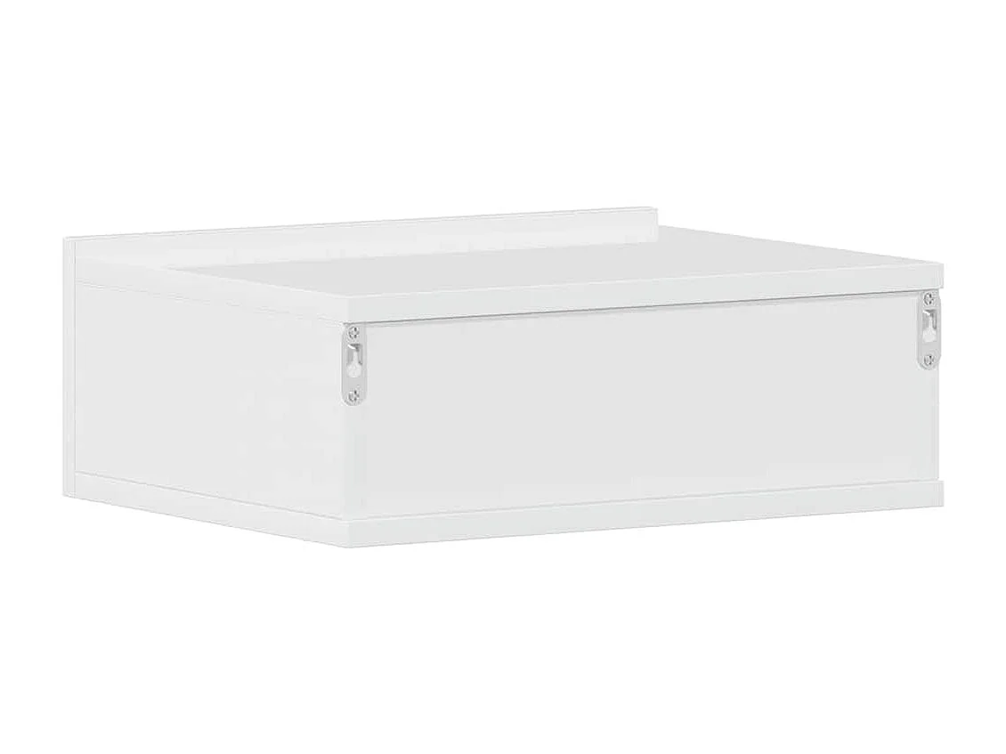 Table de chevet flottante Blanc brillant Bois d'ingénierie