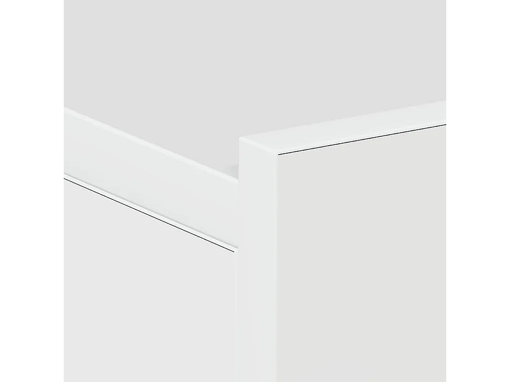 Table de chevet flottante Blanc brillant Bois d'ingénierie