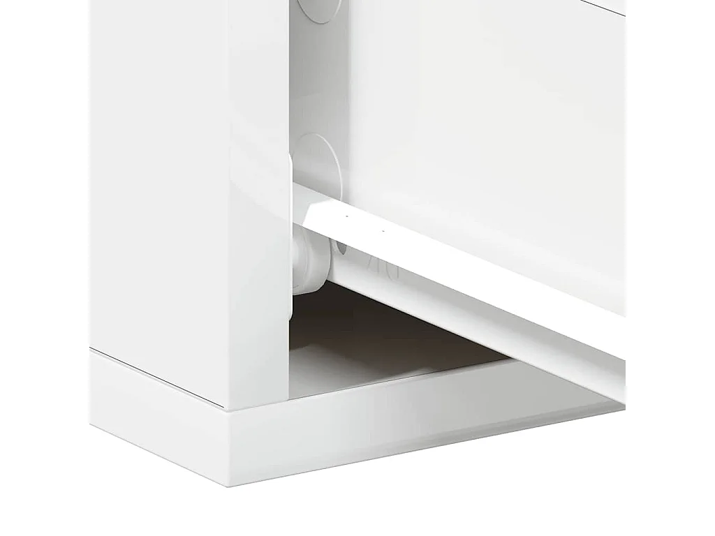 Table de chevet flottante Blanc brillant Bois d'ingénierie