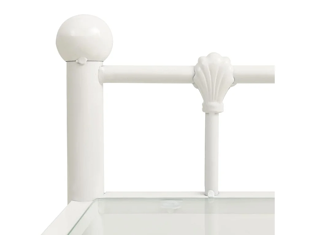 Mesas de cabeceira 2 pcs metal branco e vidro transparente