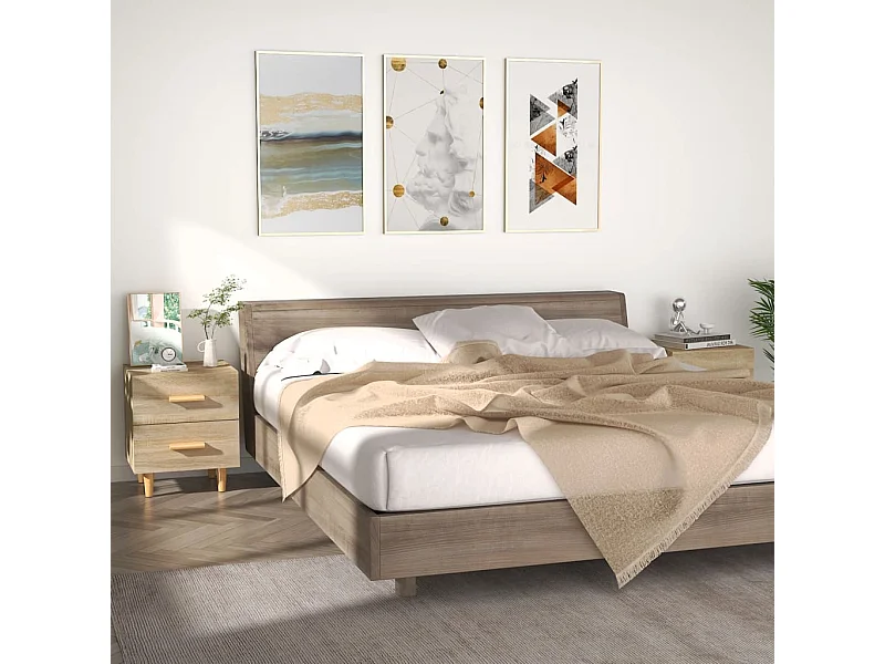 Nachttische 2 Stk. Sonoma-Eiche 40x35x47,5 cm