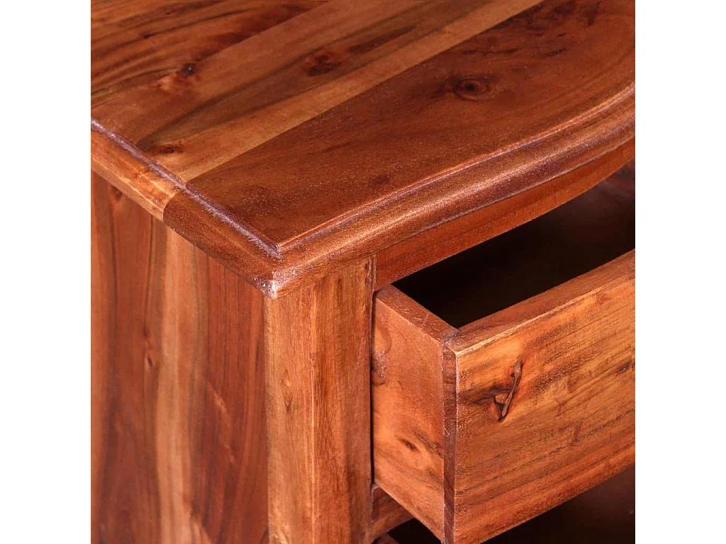Comodini con Cassetti 2 pz in Legno Massello di Acacia