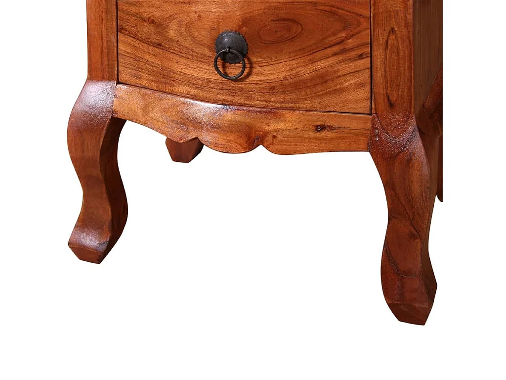 Comodini con Cassetti 2 pz in Legno Massello di Acacia