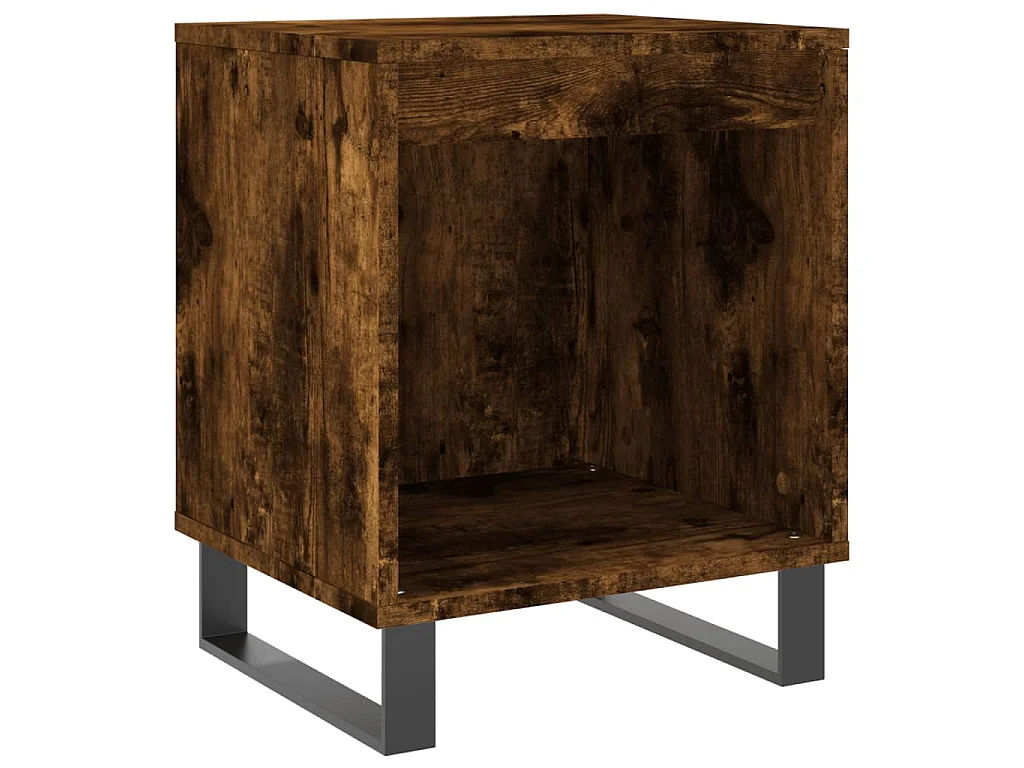 Table de chevet chêne fumé 40x35x50 cm bois d’ingénierie