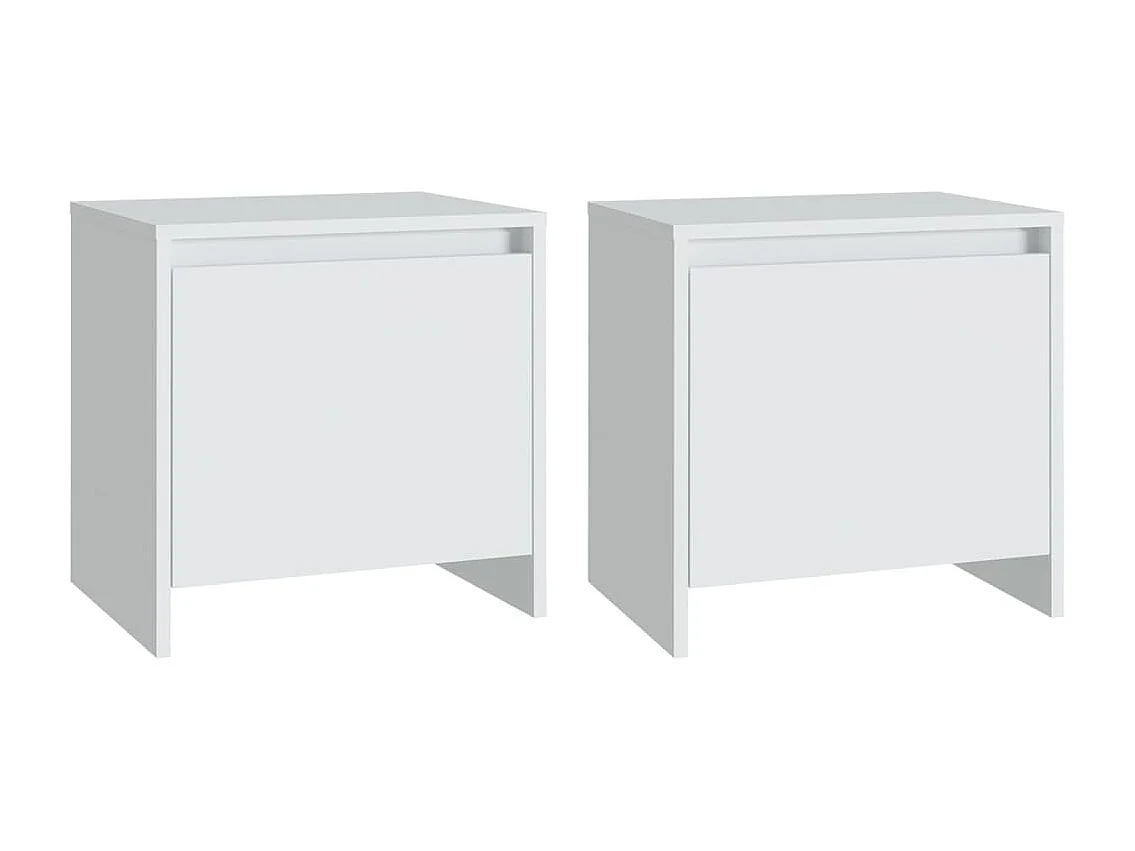 Tables de chevet 2 pcs blanc 45x34x44,5 cm bois d'ingénierie