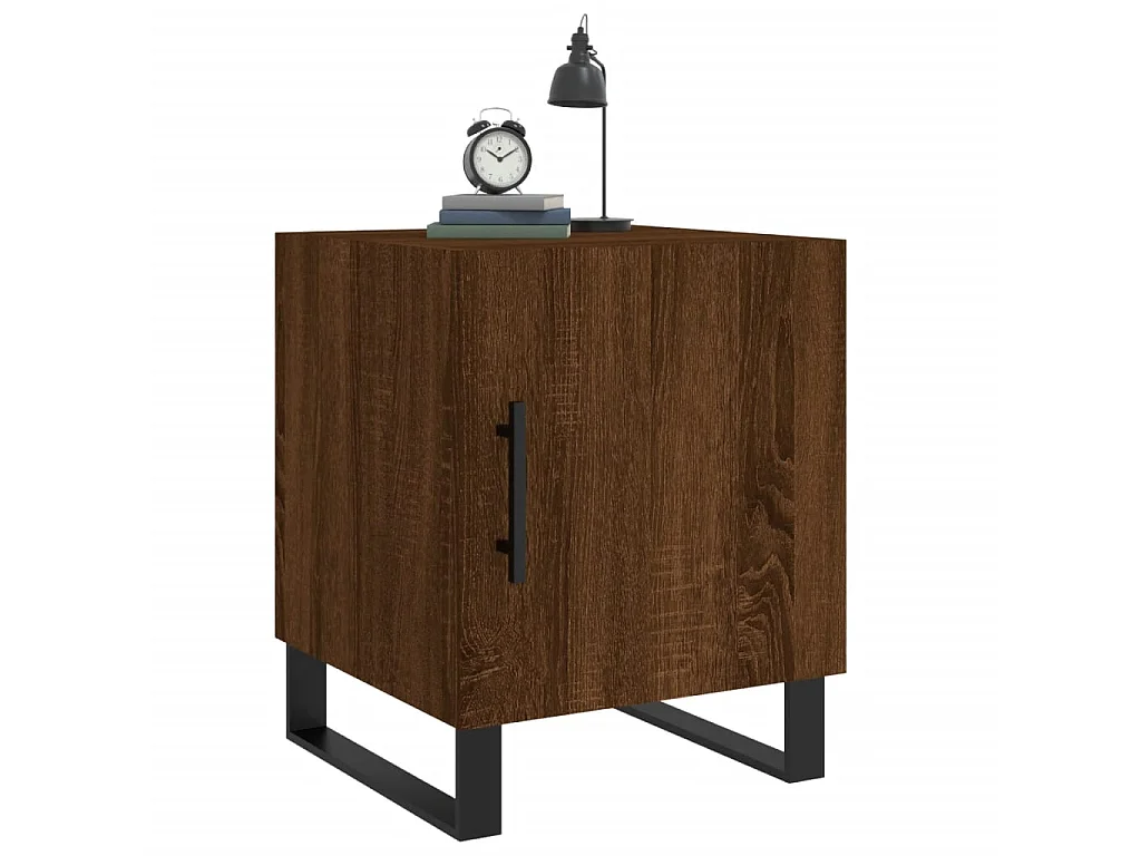 Table de chevet chêne marron 40x40x50 cm bois d’ingénierie