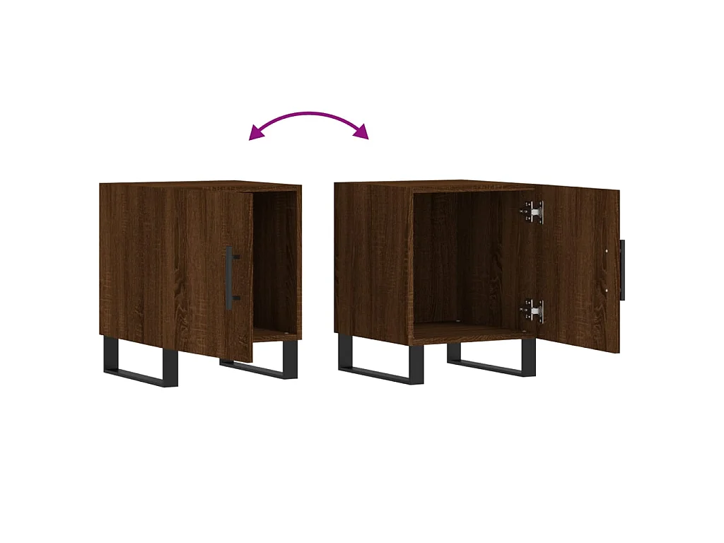 Table de chevet chêne marron 40x40x50 cm bois d’ingénierie