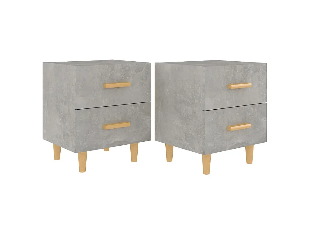 Nachtkastjes 2 st 40x35x47,5 cm betongrijs