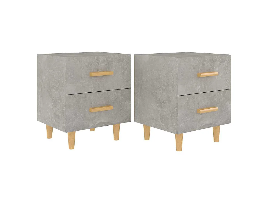 Nachttische 2 Stk. Betongrau 40x35x47,5 cm