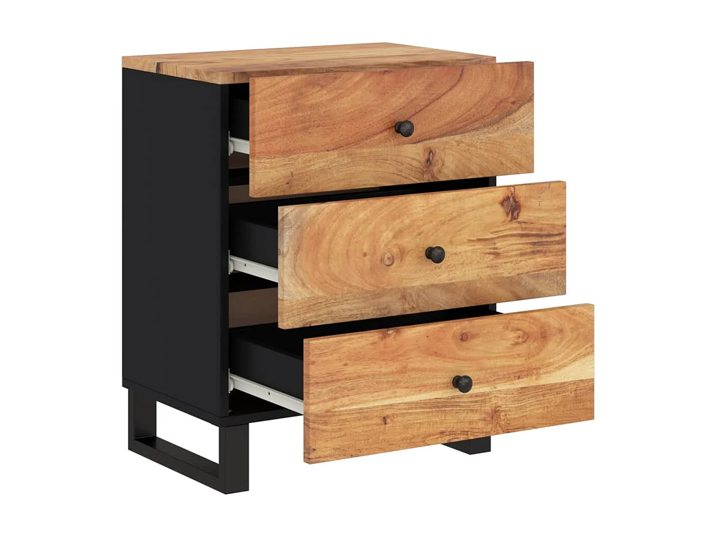 Nachttisch 50x33x62 cm Massivholz Akazie & Holzwerkstoff