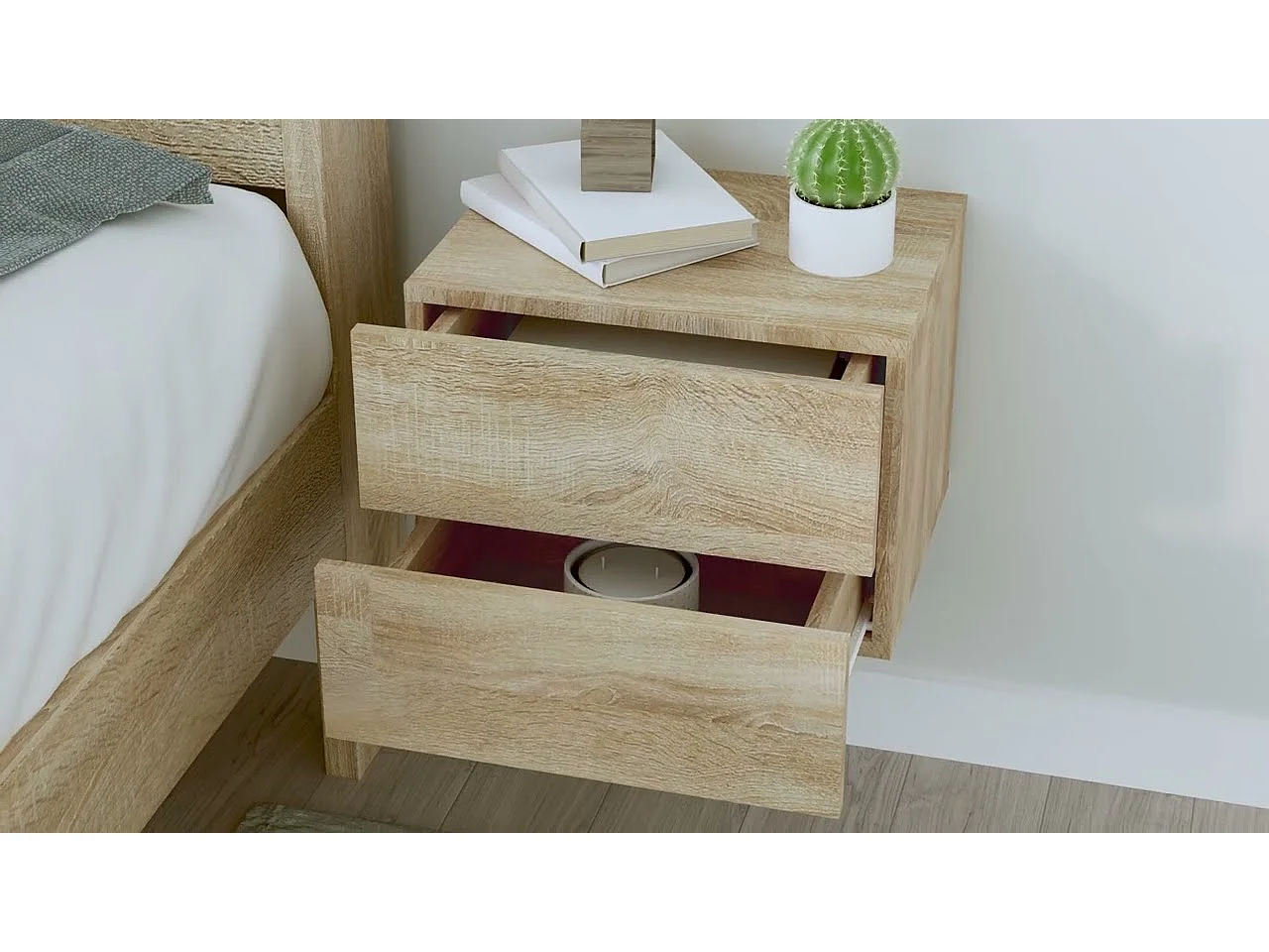 Tables de chevet 2 pcs Chêne sonoma 40x30x30 cm Bois ingénierie