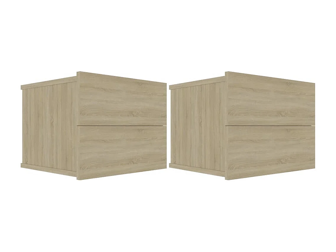 Mesitas de noche 2 uds contrachapada color roble 40x30x30 cm